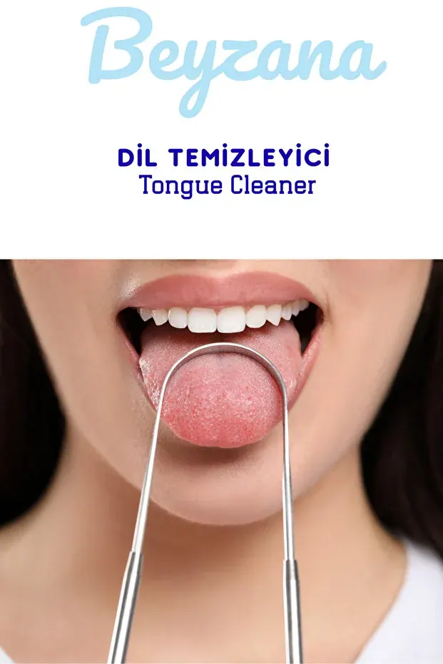 BEYZANA 2 Parça Paslanmaz Çelik Dil Temizleyici ve Dil Sıyırıcı Seti Ağız Kokusuna Son - görsel 2