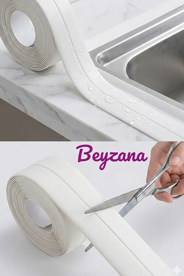 BEYZANA Su Sızdırmaz Geçirmez Bant Lavabo Küvet Kenar Bandı Küvet Duş - görsel 1