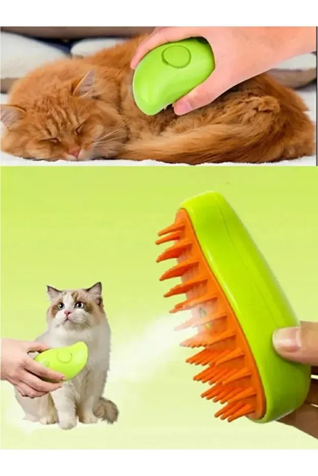 BEYZANA Buharlı Kedi & Köpek Yıkama Fırçası Tarağı Yumuşak Silikon - görsel 1