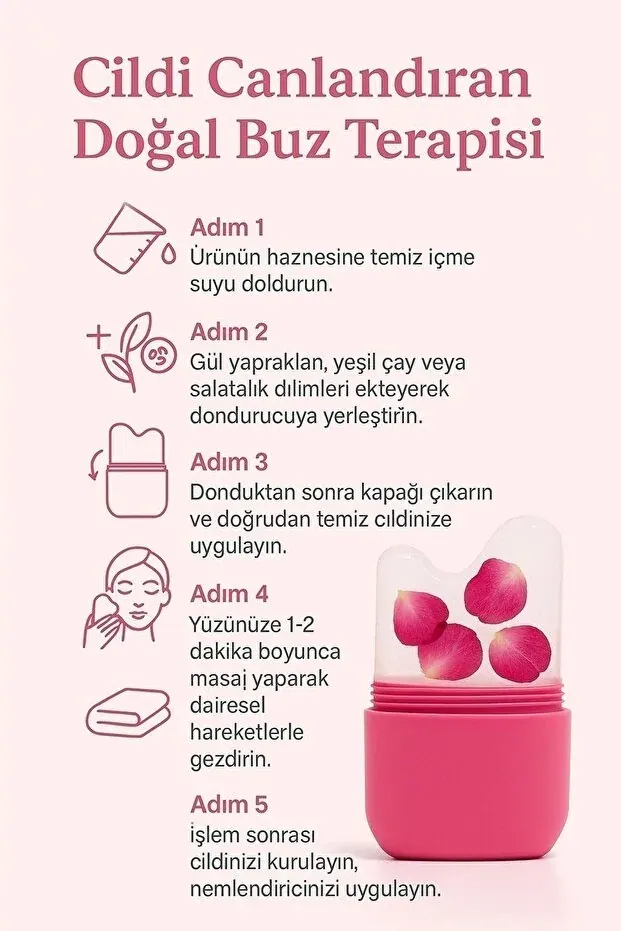 BEYZANA Buz Küpü Gua Sha Yüz, Göz ve Boyun Masajı Cilt Bakımı, Göz Torbalarını Giderme Silikon Buz Kalıbı - görsel 6