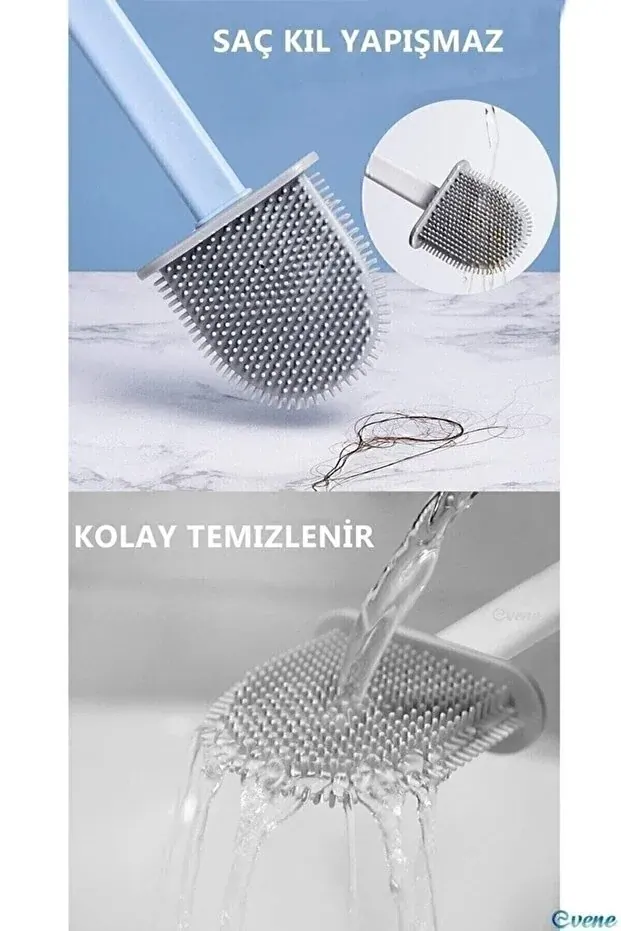 BEYZANA Beyaz Silikon Tuvalet Fırçası Bükülebilir Silikon Wc Klozet Fırçası - görsel 4