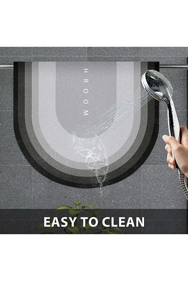 Gri - Sihirli Su Emici Banyo Paspası Kaymaz Tabanlı Ayak Paspası 40x60 - görsel 3